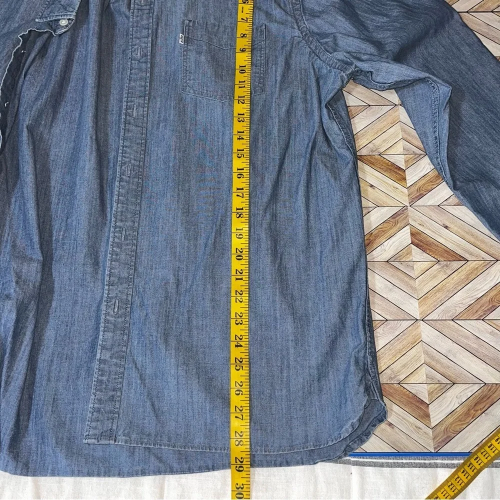Levi's Button Down Shirt Mens XXL Blue Chambray Denim Long Sleeve Pocket Top